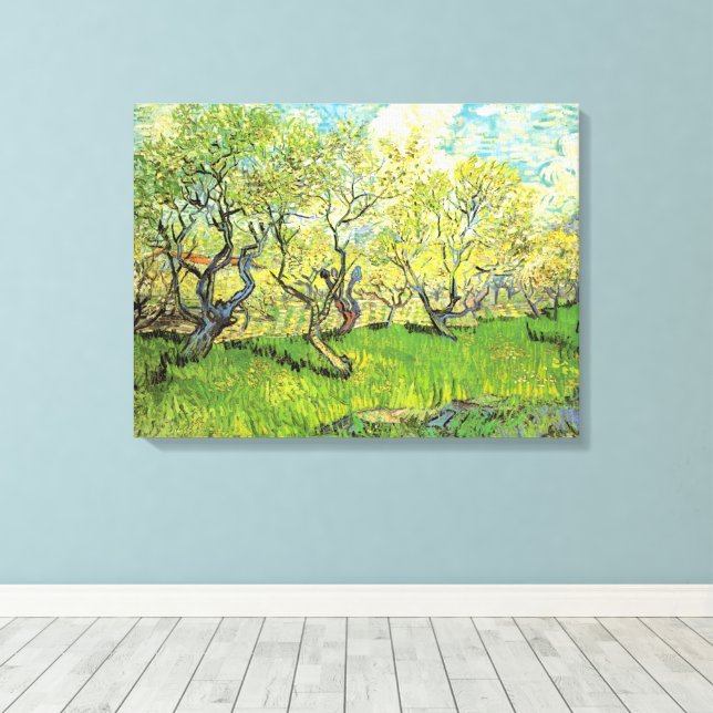 Fruktträdgård i blomning av Vincent van Gogh Canvastryck (Insitu (trägolv))