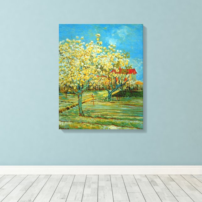 Fruktträdgård i blomning av Vincent van Gogh Canvastryck (Insitu (trägolv))