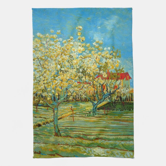 Fruktträdgård i blomning av Vincent van Gogh Kökshandduk (Vertikal)