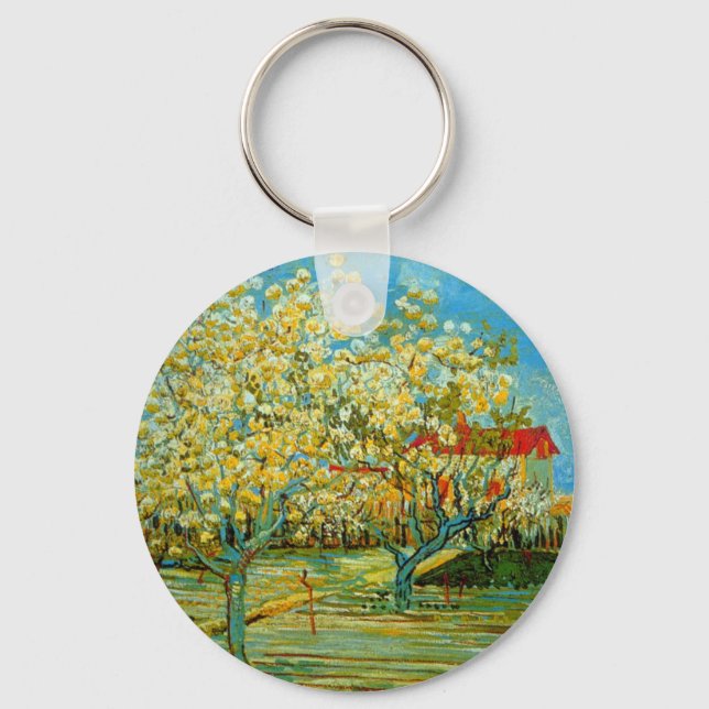 Fruktträdgård i blomning av Vincent van Gogh Nyckelring (Framsida)