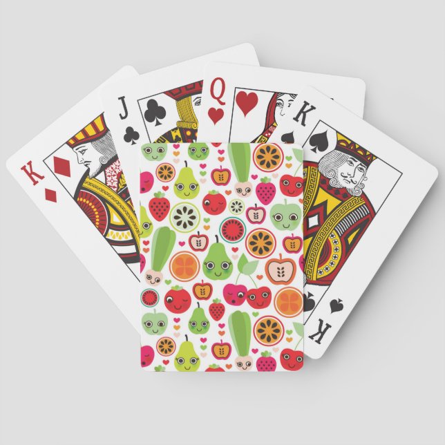 fruktungar illustration äpple casinokort (Baksidan)