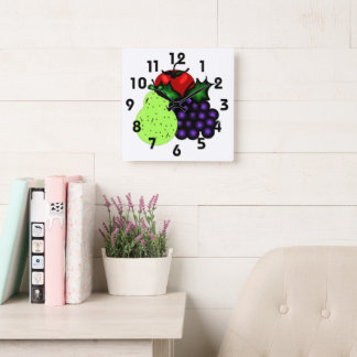 Fruktvägg Clock Fyrkantig Klocka