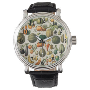 Fruktvegetativ botanisk vetenskaplig illustration armbandsur