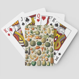 Fruktvegetativ botanisk vetenskaplig illustration casinokort