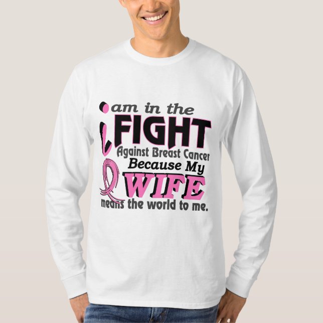 Frun betyder världen till mig bröstcancer t-shirt (Framsida)