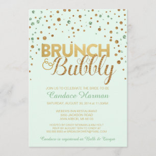 Frunch & bubblig glitterinbjudningskort för inbjudningar