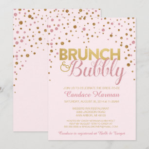Frunch & bubblig glitterinbjudningskort för inbjudningar