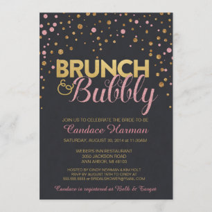 Frunch & bubblig svart tavlamöhippa för glitter inbjudningar