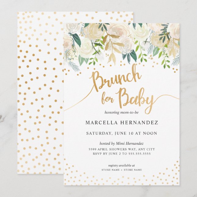 Frunch för baby showerinbjudan för baby | inbjudningar (Fram/baksida)