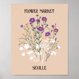 Frunmarknaden, redigerbar Sevilla Poster