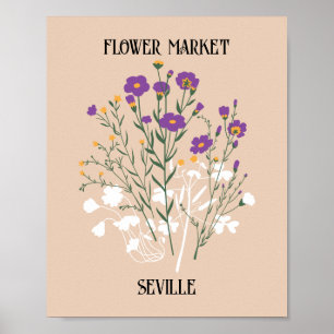 Frunmarknaden, redigerbar Sevilla Poster