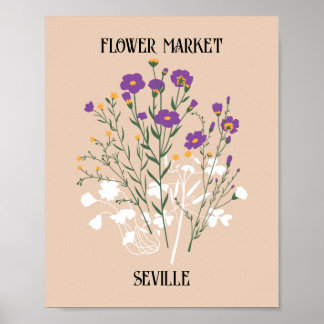 Frunmarknaden, redigerbar Sevilla Poster