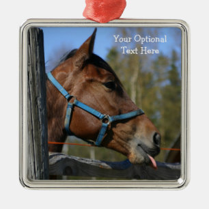 Fruny Horse anpassningsbar-prydnadsföremål Julgransprydnad Metall