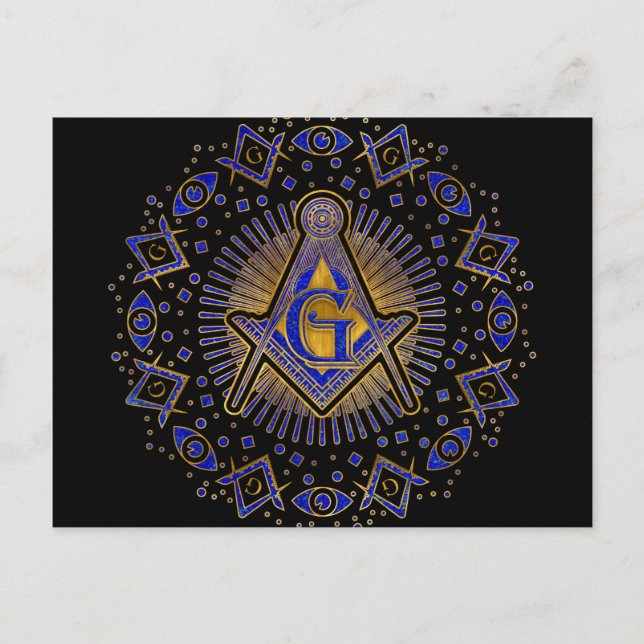Fruraresymbol Fyrkant och Passare Vykort (Framsida)