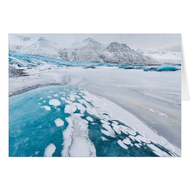 Frusen glaciäris, Island Hälsningskort (Framsidan Horizontal)