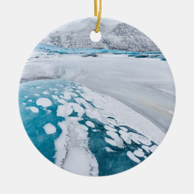 Frusen glaciäris, Island Julgransprydnad Keramik (Framsidan)