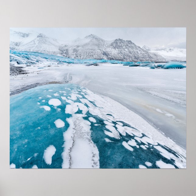 Frusen glaciäris, Island Poster (Framsidan)