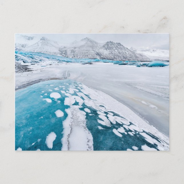 Frusen glaciäris, Island Vykort (Framsida)