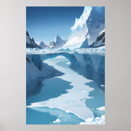 Frusen landskap med isark poster