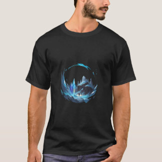 Frusen landskap med kristall t shirt