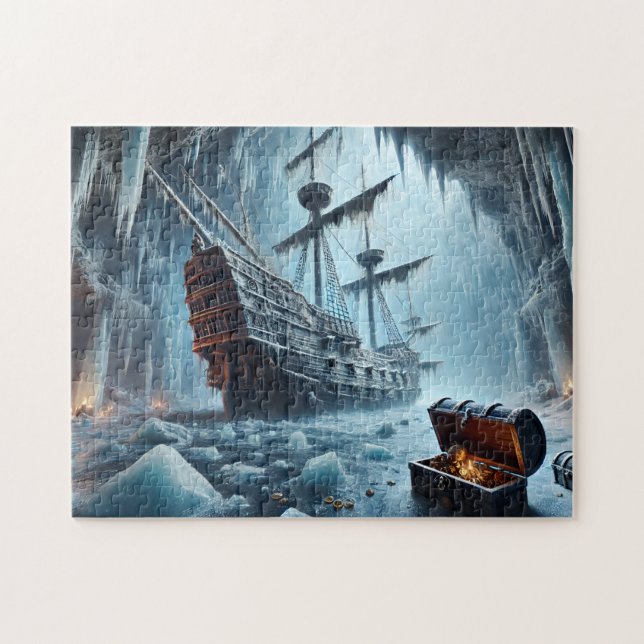 Frusen Piratskatt i Isgrottans Mysterium Pussel (Horisontell)