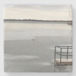 Frusen sjö stenunderlägg