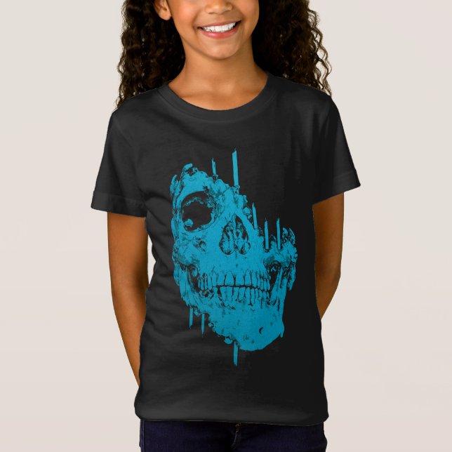 Frusen Skalle: Kuslig Blå Förmultning T Shirt (Framsida)