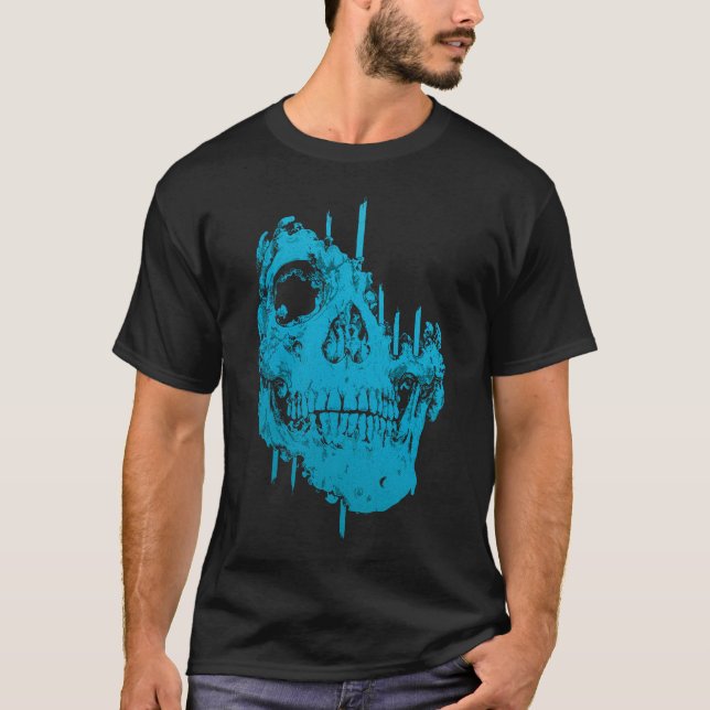 Frusen Skalle: Kuslig Blå Förmultning T Shirt (Framsida)