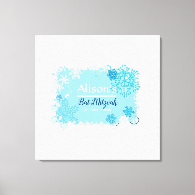 FRUSNA SNÖFLINGOR Bat Mitzvah Gästbok Minneskort (Framsida)