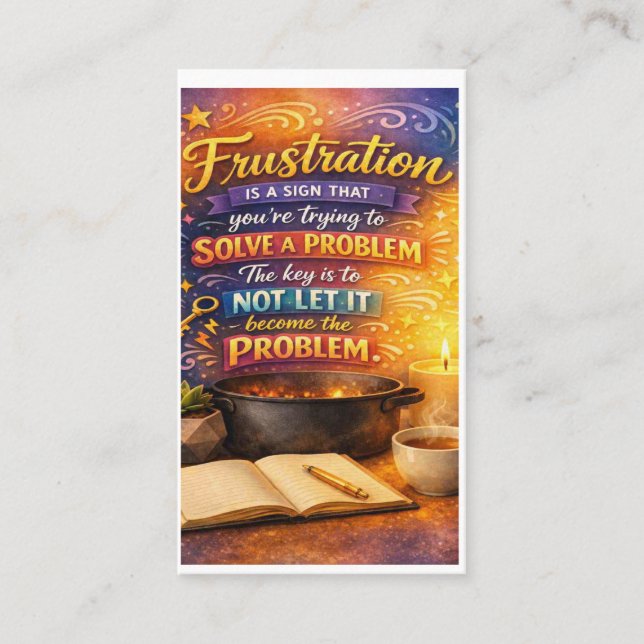 # Frustration är ett tecken på att du försöker lös Visitkort (Framsida)