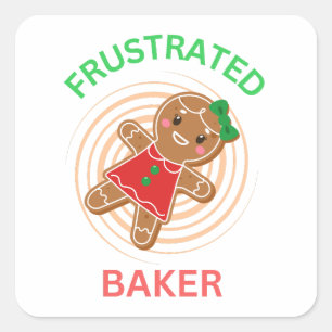 FRUSTRERAD BAKER GINGERBREAD COOKIE FYRKANTIGT KLISTERMÄRKE