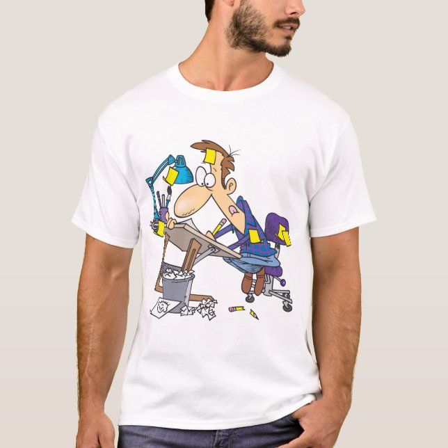 Frustrerad Illustratör Serietecknare Teckning T Shirt (Framsida)