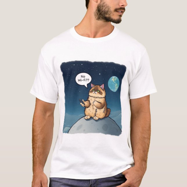 Frustrerad katt utan Wi-Fi T Shirt (Framsida)