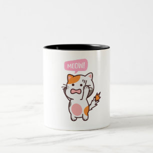 frustrerad, söt kattdesign Köp nu Två-Tonad Mugg
