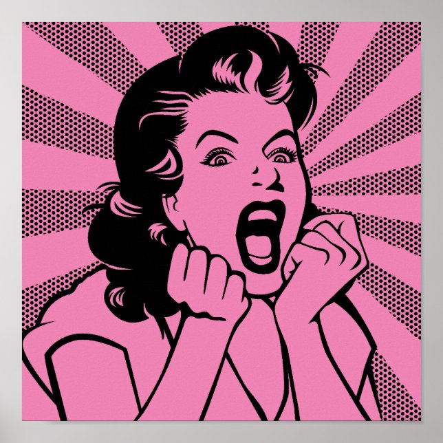 Frustrerad Woman Skräm Funny Poster tecken (Framsidan)