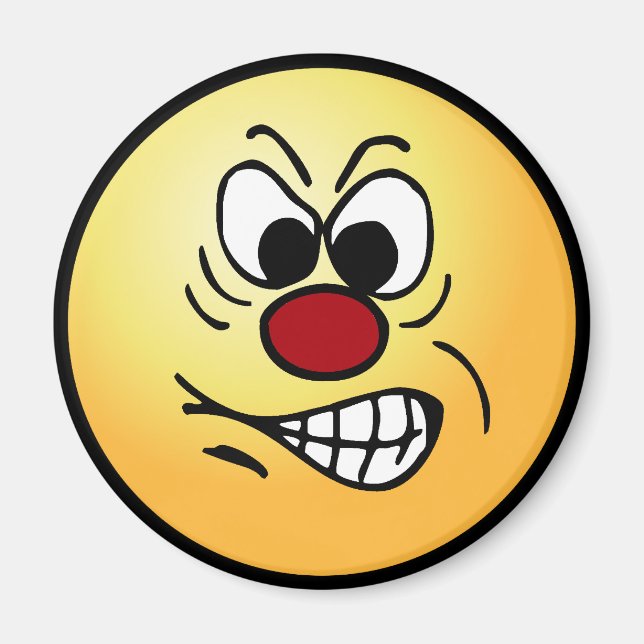 Frustrerat ansikte Grumpey Magnet (Framsidan)
