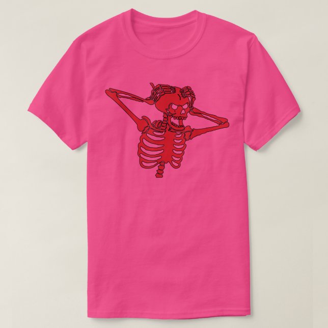 Frustrerat Skeleton Skeleton-papper  T Shirt (Design framsida)