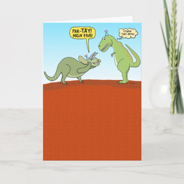 Frustrerat T-Rex-dinosaur-födelsedagskort Kort (Framsida)