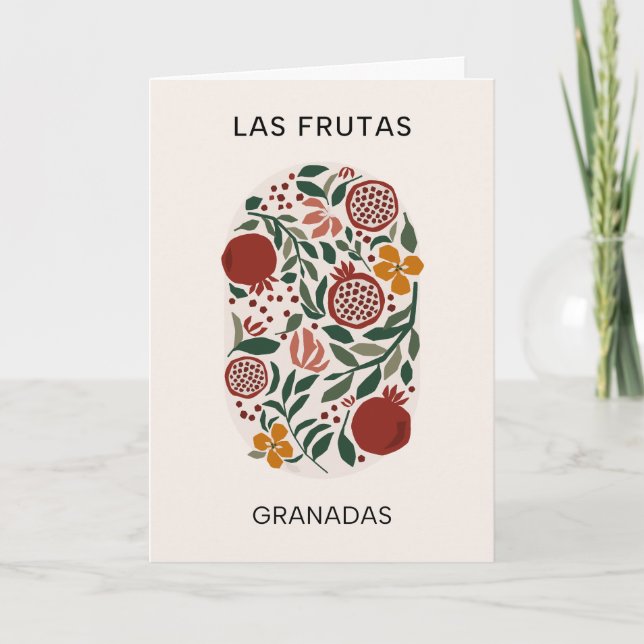 Frutas: Granadas - marknaden för granatäpplen Kort (Framsida)