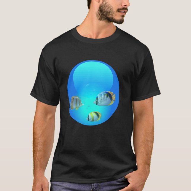 Frutiger Aero Estetiska Tech Sfär Fiskar T Shirt (Framsida)