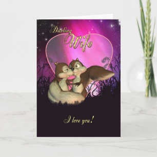 Fruvalentin kort för dag med gulliga kärlekekorrar