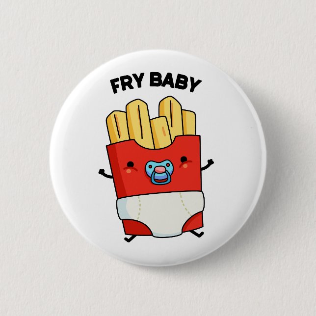 Fry Baby Funny Fransk Fries Pun Knapp (Framsida)