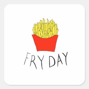 Fry day fyrkantigt klistermärke