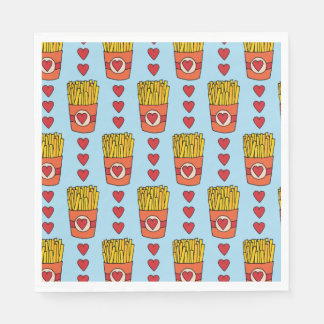 Fry Day I'm in Love | Punny Cartoon French Fries S Pappersservett