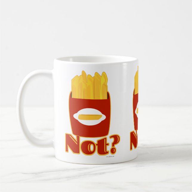 Fry, inte funny Tecknad Fries Humor design Kaffemugg (Vänster)