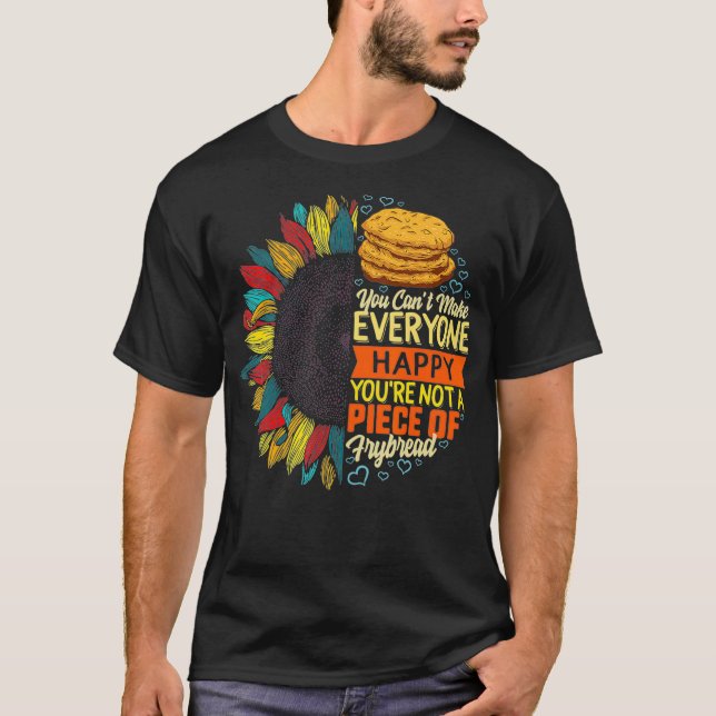 Frybröd framställer Lycklig Food Älskare-amerikans T Shirt (Framsida)
