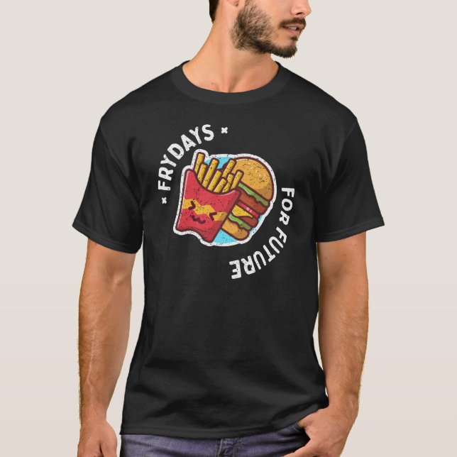 Frydays For Future Roliga Stekta Franska Fries Sma T Shirt (Framsida)