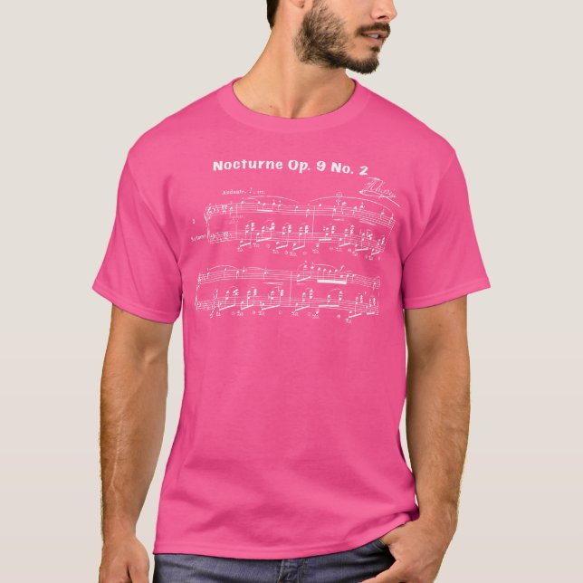 Fryderyk Chopins pianomusik T Shirt (Framsida)