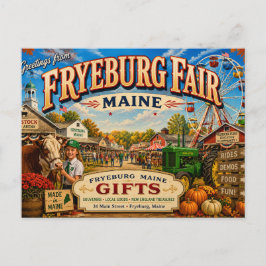 Fryeburg Fair Maine Nostalgisk vykort