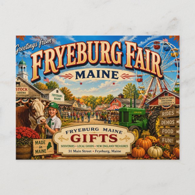 Fryeburg Fair Maine Nostalgisk vykort (Framsida)